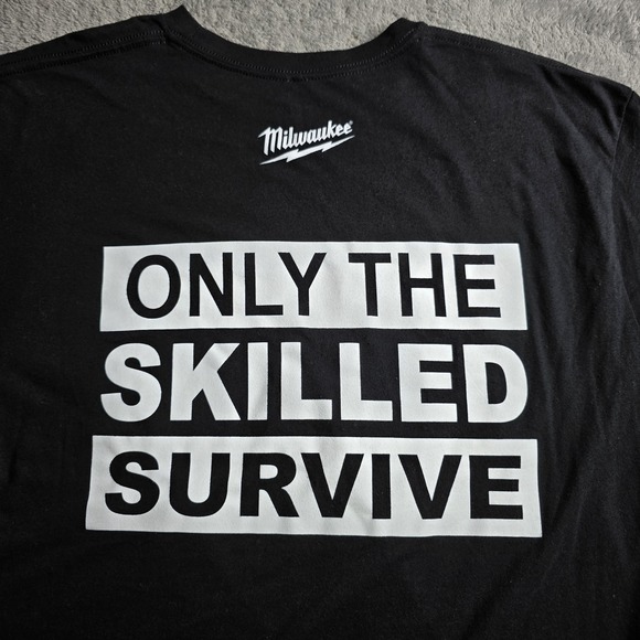 Milwaukee Tools Shirt Mens Large Black Short Sleeve Tee Crewneck